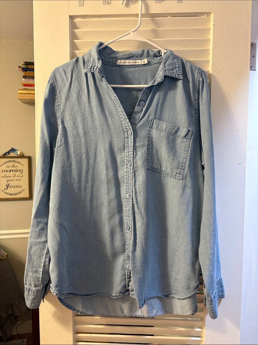 Calvin Klein Light Blue Denim Button-Down Shirt